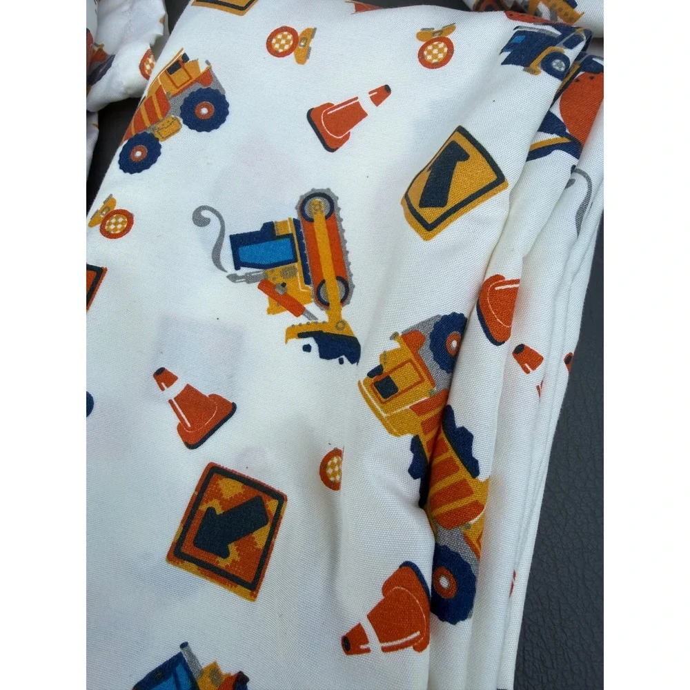 Circo Toddler Sheet Set Construction Trucks Bulldozer 3pc White Orange Blue